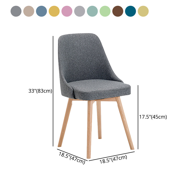 Chaises de salle à manger rembourrées sans accoudoirs Chaises de salle à manger latérales scandinaves avec pieds en bois