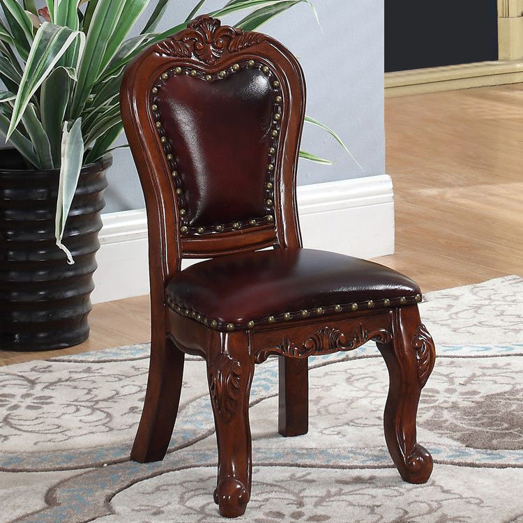 Traditional Wood Dining Armless Chair Open Back Dining Side Chair for Restaurant