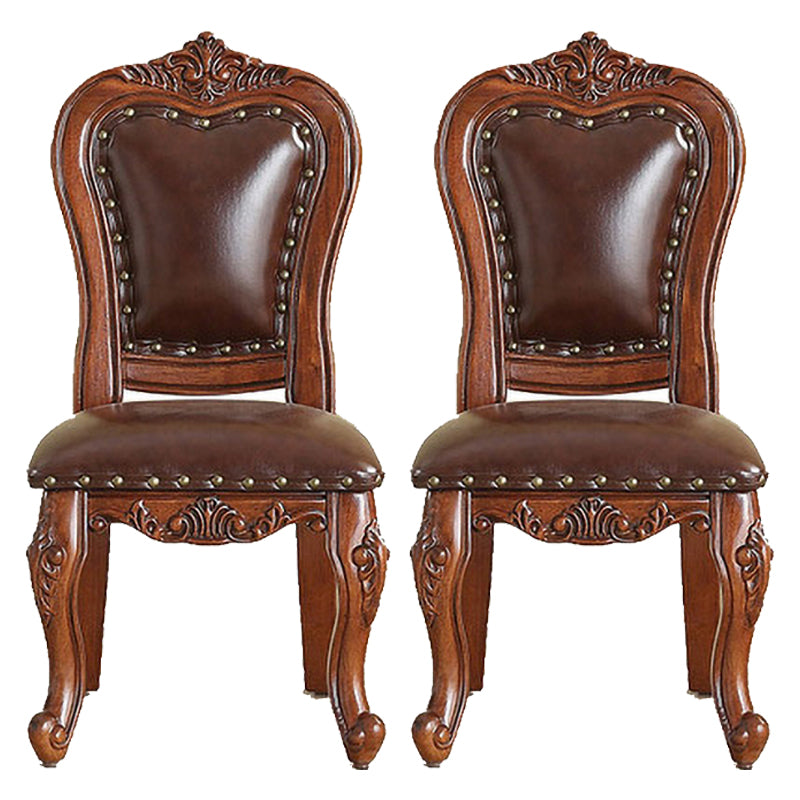Traditional Wood Dining Armless Chair Open Back Dining Side Chair for Restaurant