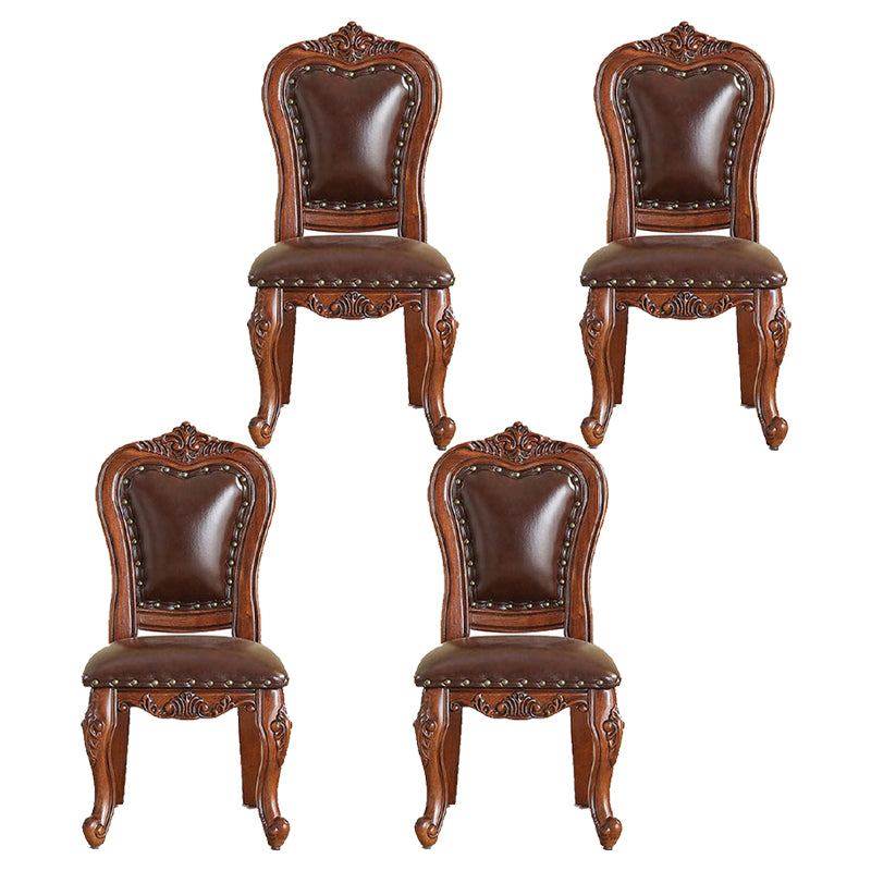 Traditional Wood Dining Armless Chair Open Back Dining Side Chair for Restaurant