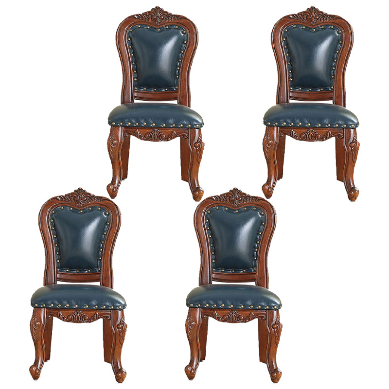 Traditional Wood Dining Armless Chair Open Back Dining Side Chair for Restaurant
