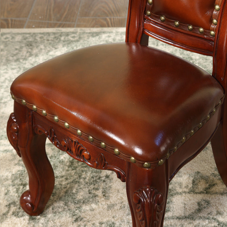 Traditional Wood Dining Armless Chair Open Back Dining Side Chair for Restaurant
