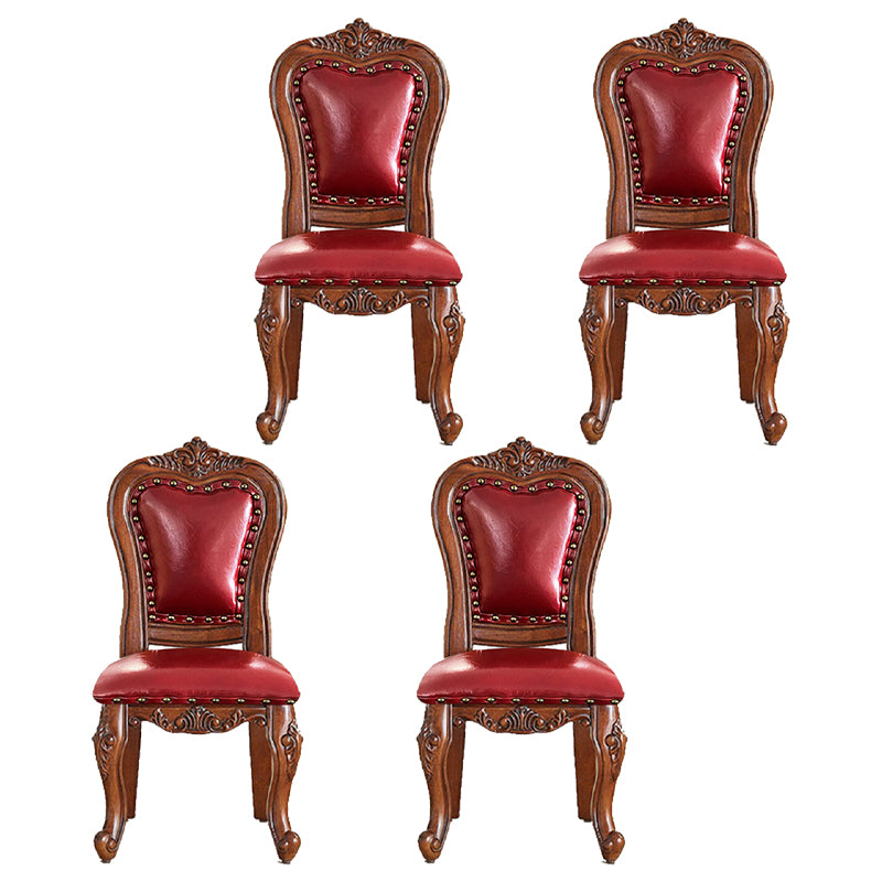 Traditional Wood Dining Armless Chair Open Back Dining Side Chair for Restaurant