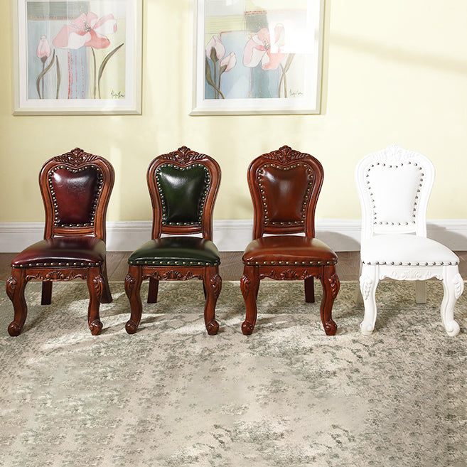 Traditional Wood Dining Armless Chair Open Back Dining Side Chair for Restaurant