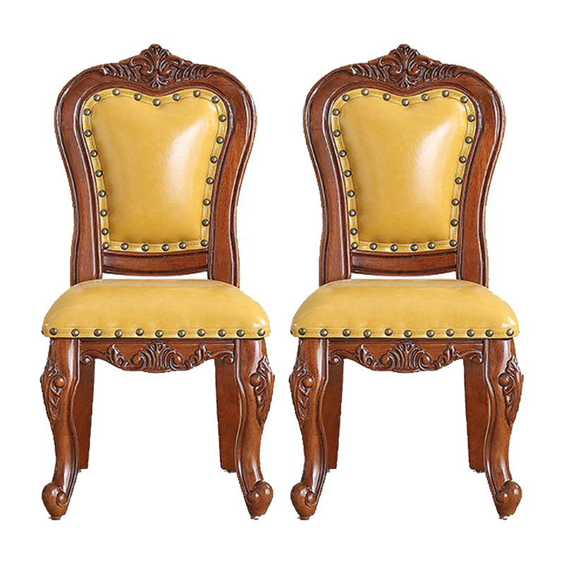 Traditional Wood Dining Armless Chair Open Back Dining Side Chair for Restaurant