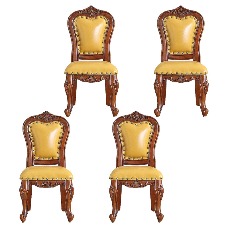 Traditional Wood Dining Armless Chair Open Back Dining Side Chair for Restaurant