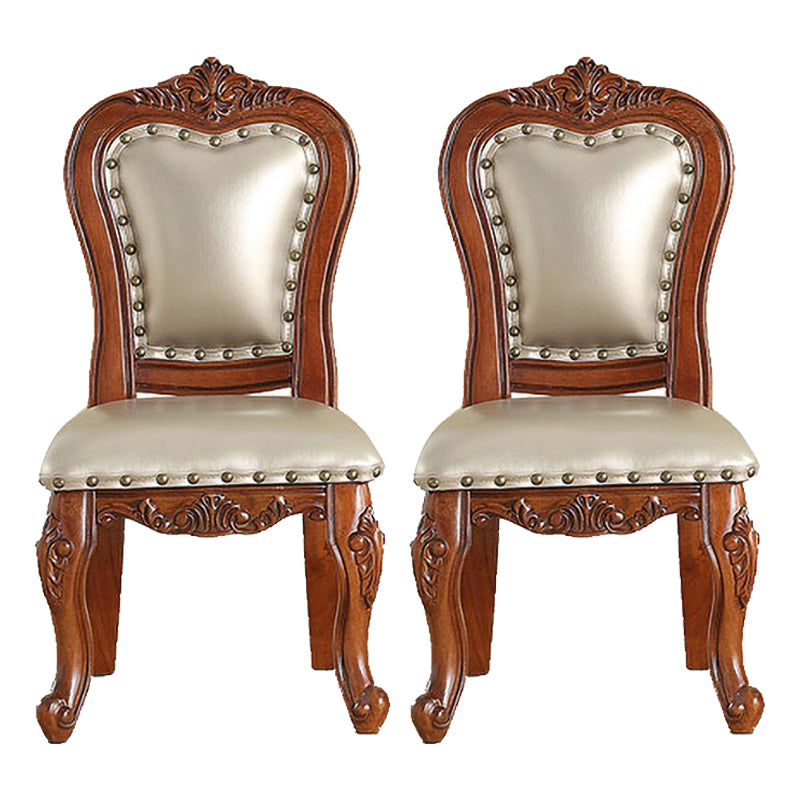 Traditional Wood Dining Armless Chair Open Back Dining Side Chair for Restaurant