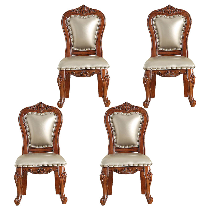 Traditional Wood Dining Armless Chair Open Back Dining Side Chair for Restaurant