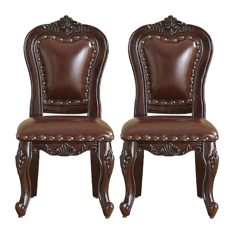 Traditional Wood Dining Armless Chair Open Back Dining Side Chair for Restaurant