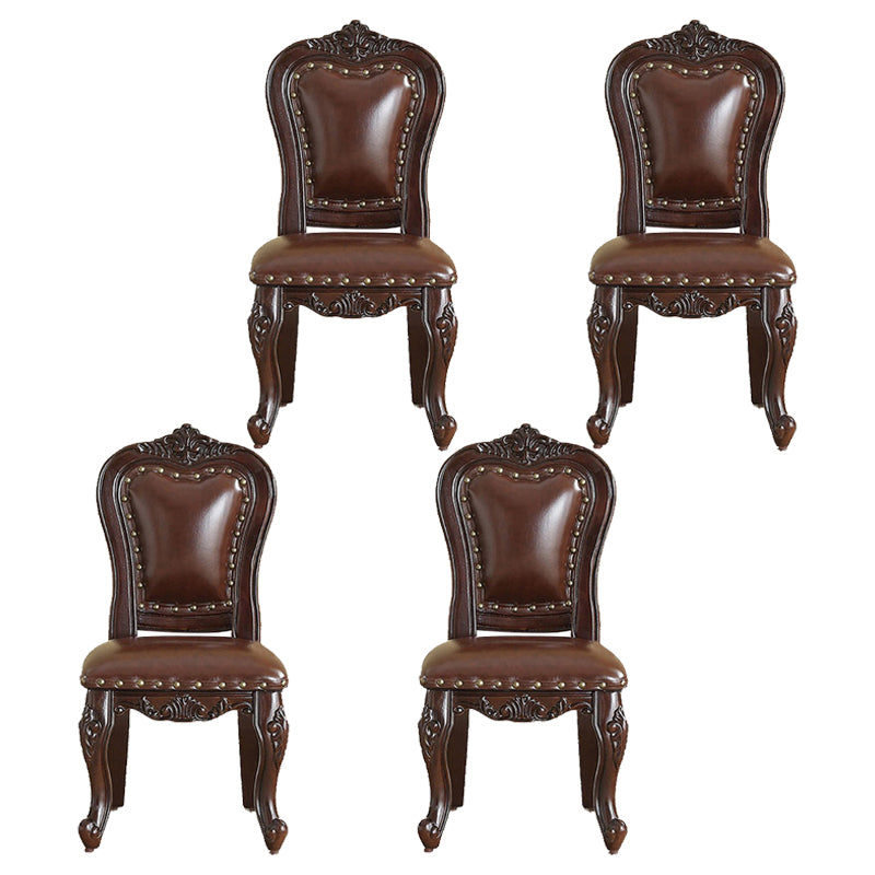 Traditional Wood Dining Armless Chair Open Back Dining Side Chair for Restaurant