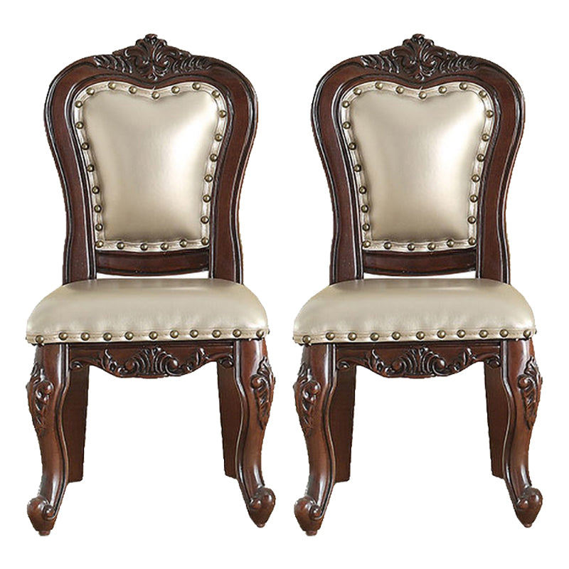 Traditional Wood Dining Armless Chair Open Back Dining Side Chair for Restaurant