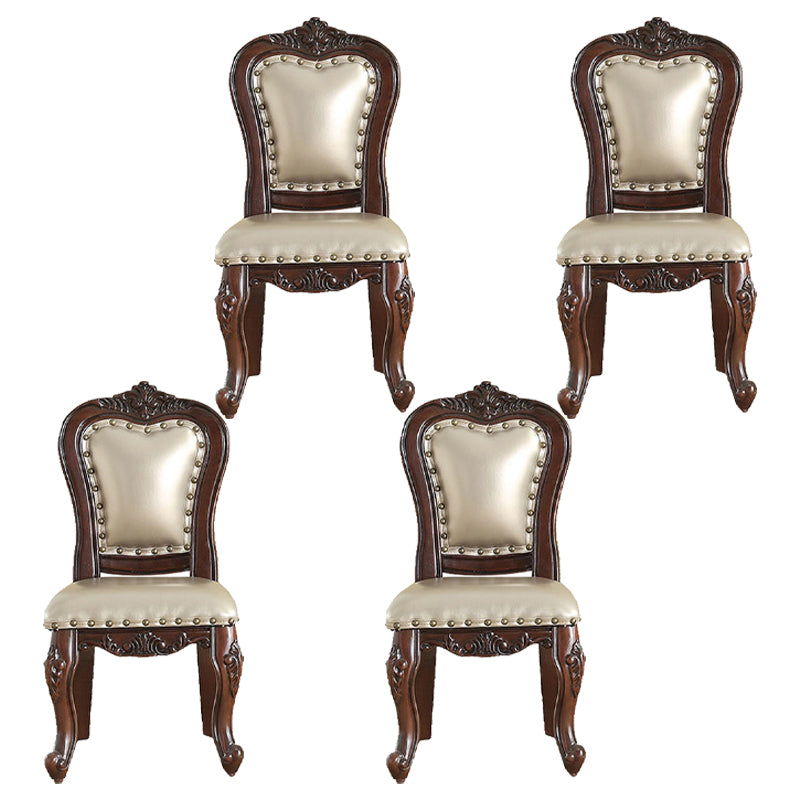 Traditional Wood Dining Armless Chair Open Back Dining Side Chair for Restaurant