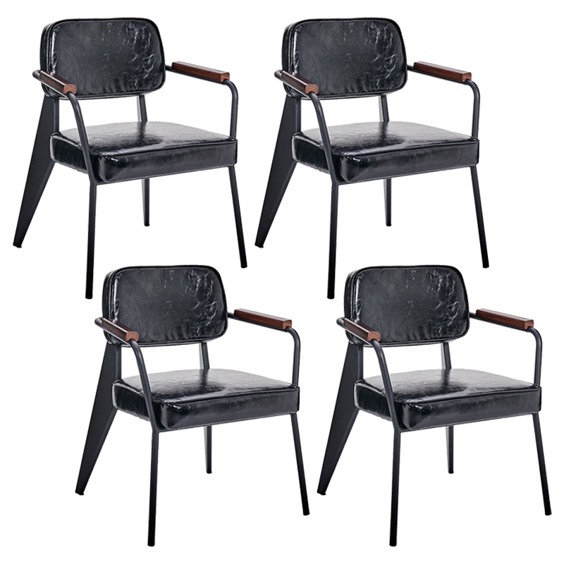 Chaise de salle à manger industrielle en métal, bras ouvert, chaise latérale de salle à manger pour usage domestique