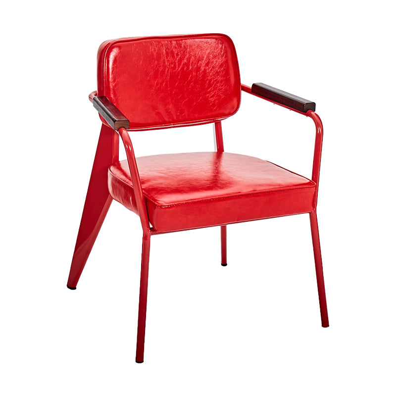 Chaise de salle à manger industrielle en métal, bras ouvert, chaise latérale de salle à manger pour usage domestique