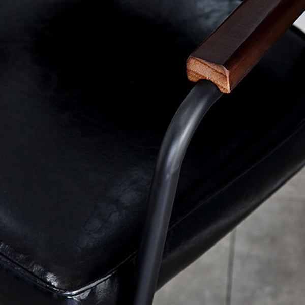 Silla de comedor de metal industrial, silla lateral de comedor con respaldo abierto y brazo para uso doméstico