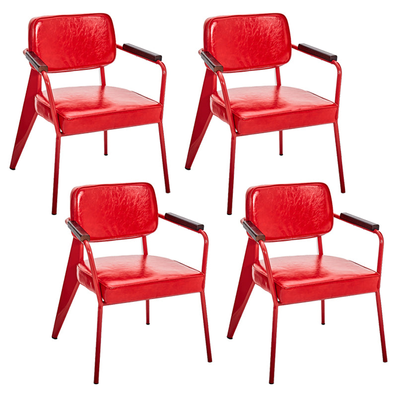 Chaise de salle à manger industrielle en métal, bras ouvert, chaise latérale de salle à manger pour usage domestique