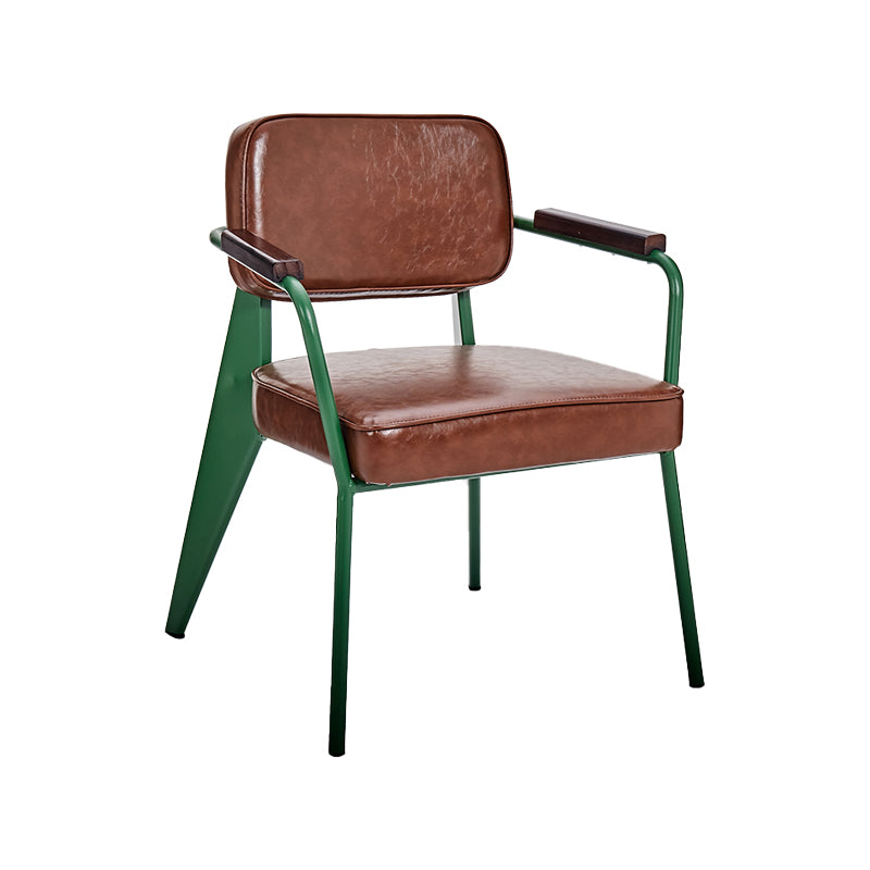 Chaise de salle à manger industrielle en métal, bras ouvert, chaise latérale de salle à manger pour usage domestique