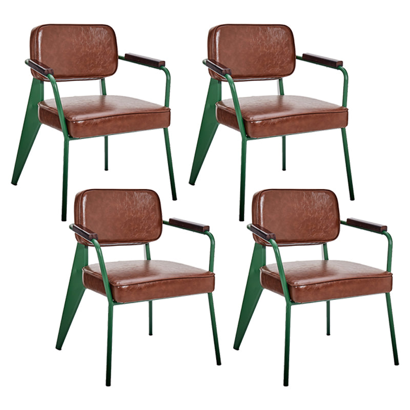 Chaise de salle à manger industrielle en métal, bras ouvert, chaise latérale de salle à manger pour usage domestique