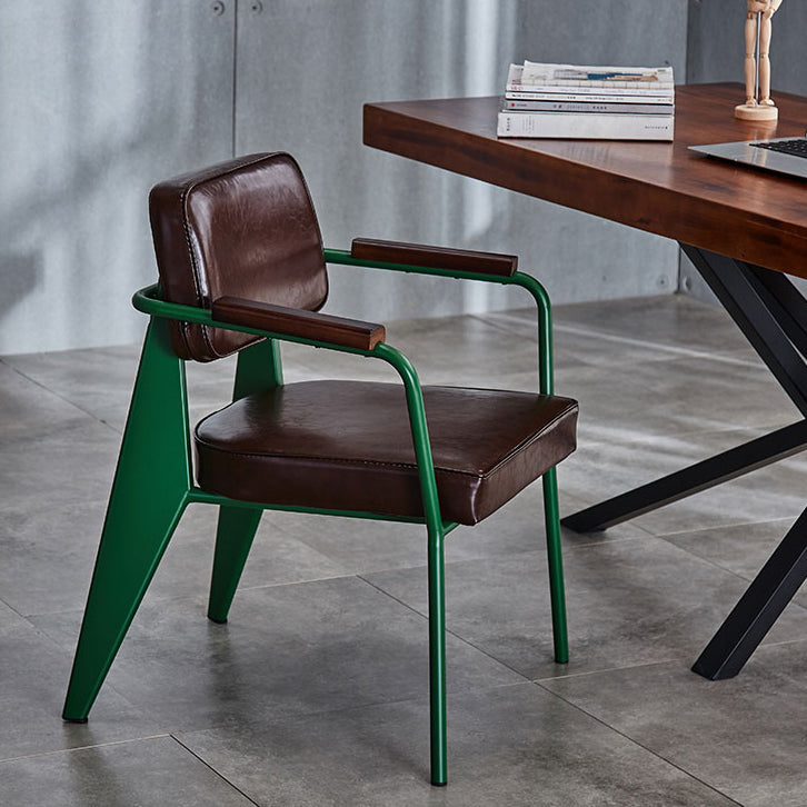 Chaise de salle à manger industrielle en métal, bras ouvert, chaise latérale de salle à manger pour usage domestique