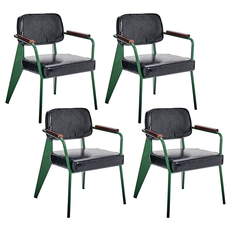 Chaise de salle à manger industrielle en métal, bras ouvert, chaise latérale de salle à manger pour usage domestique