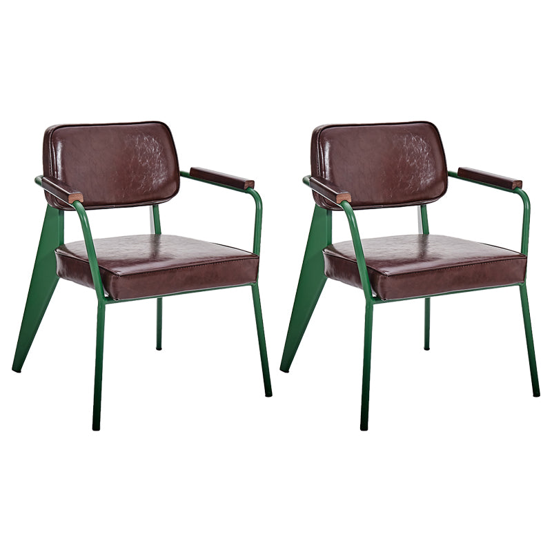 Chaise de salle à manger industrielle en métal, bras ouvert, chaise latérale de salle à manger pour usage domestique