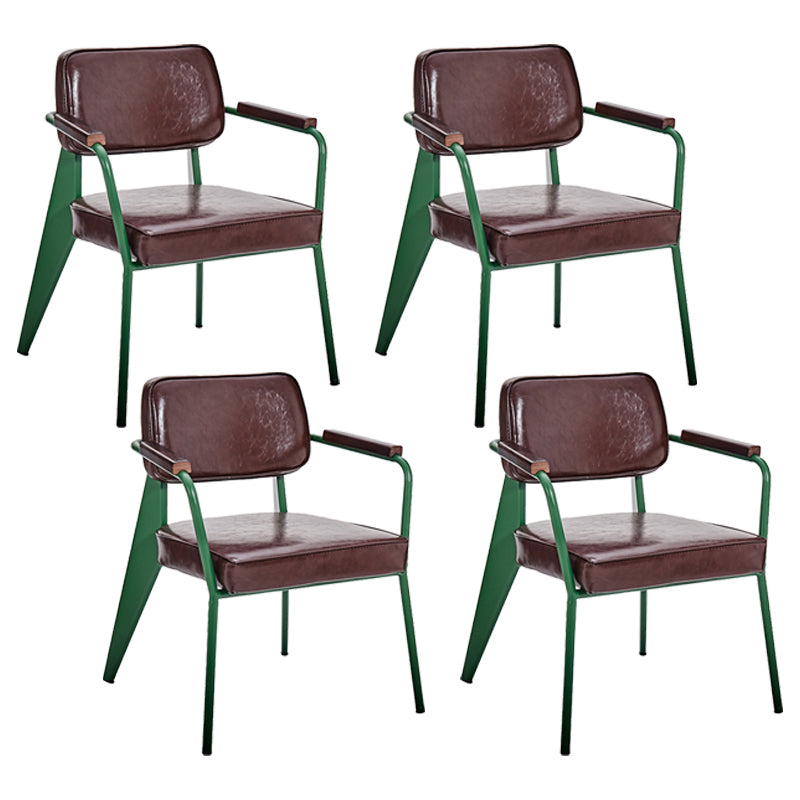 Chaise de salle à manger industrielle en métal, bras ouvert, chaise latérale de salle à manger pour usage domestique