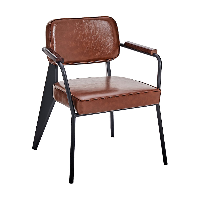 Chaise de salle à manger industrielle en métal, bras ouvert, chaise latérale de salle à manger pour usage domestique
