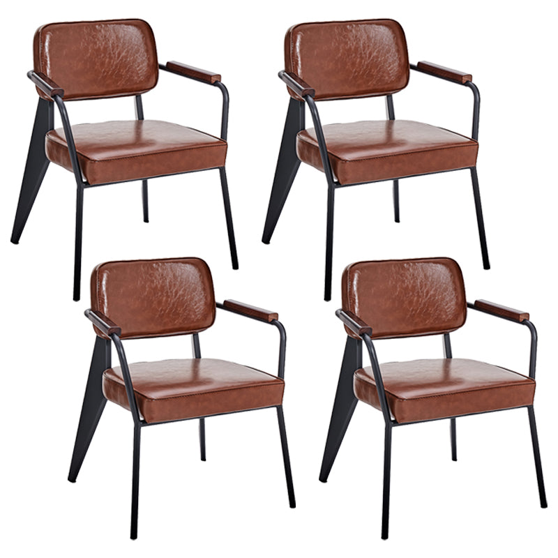 Chaise de salle à manger industrielle en métal, bras ouvert, chaise latérale de salle à manger pour usage domestique
