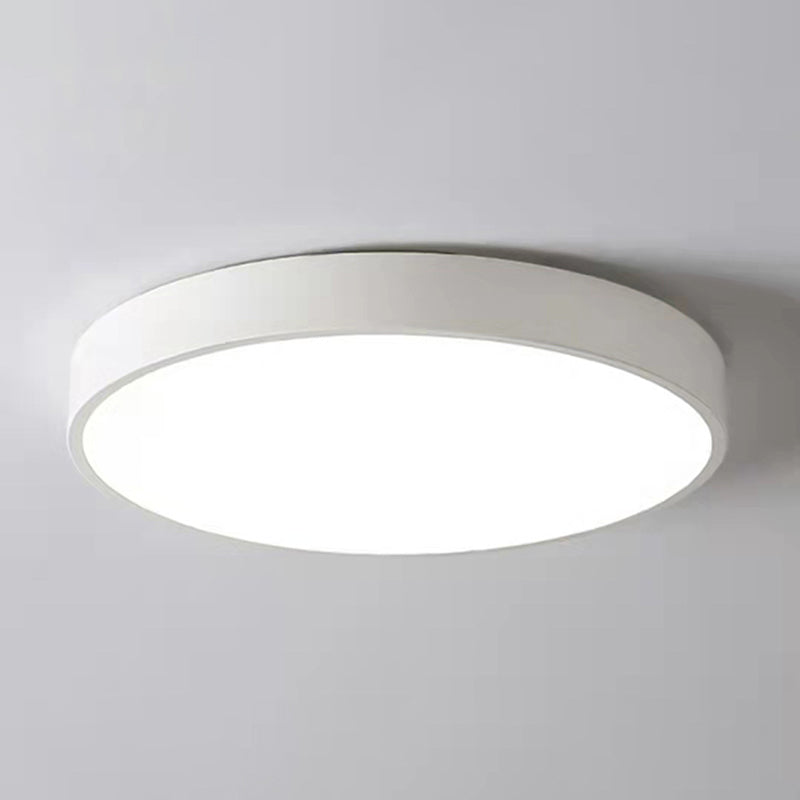 Round Shape Ceiling Lamp Modern Macaroon Iron 1 Light Flush Mount for Balcony Corridor