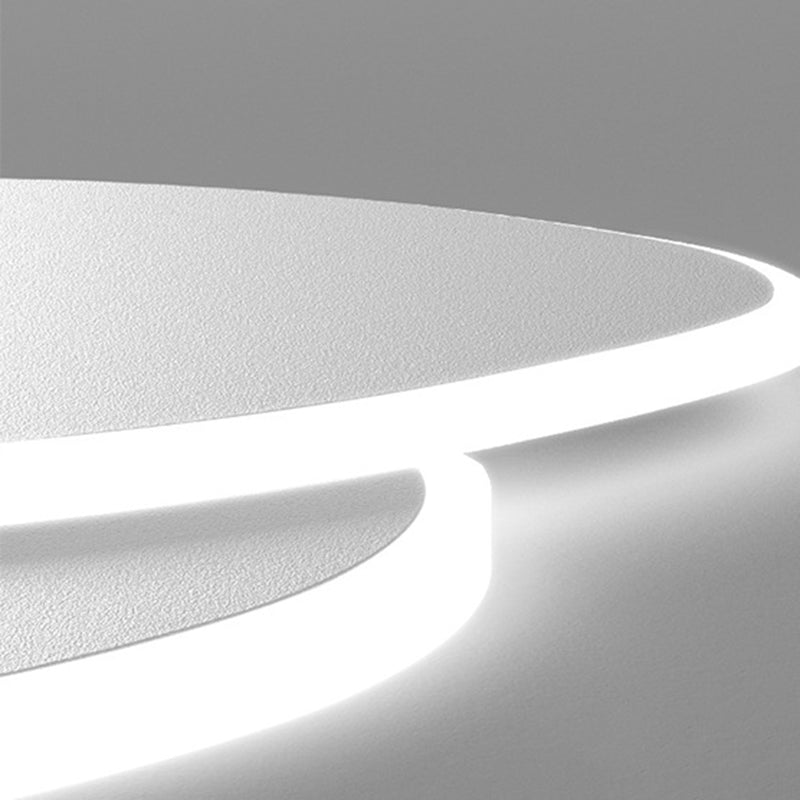 Lámpara de techo LED blanca acrílica con montaje empotrado ovalado de hierro lacado moderno y sencillo