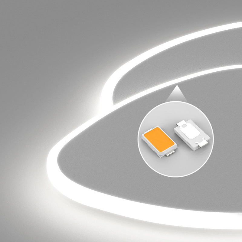 Lámpara de techo LED blanca acrílica con montaje empotrado ovalado de hierro lacado moderno y sencillo