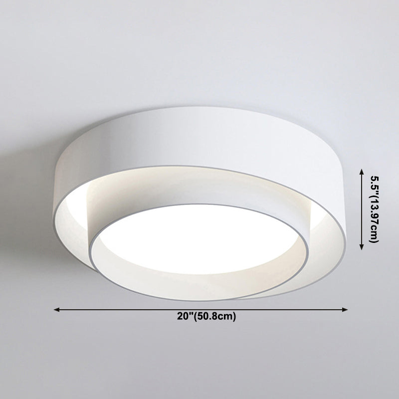 Plafonnier LED blanc en acrylique dans un montage encastré circulaire en fer de simplicité moderne pour les espaces intérieurs