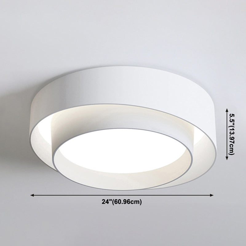 Acrilico White LED Ceiling Light in Modern Simplicity Iron Circular Flush Mount for Interior Spaces