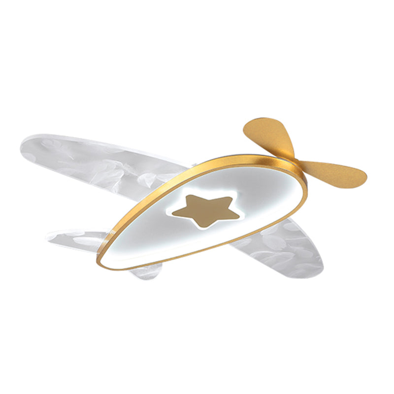 Modern Artistic LED Ceiling Fixture Wrought Iron Feather Flush Mount with Acrylic Shade