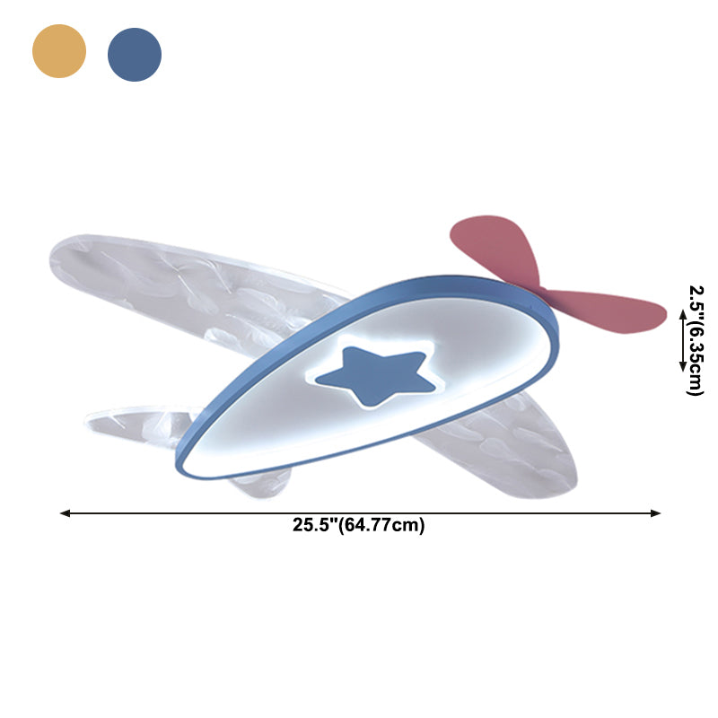 Modern Artistic LED Ceiling Fixture Wrought Iron Feather Flush Mount with Acrylic Shade