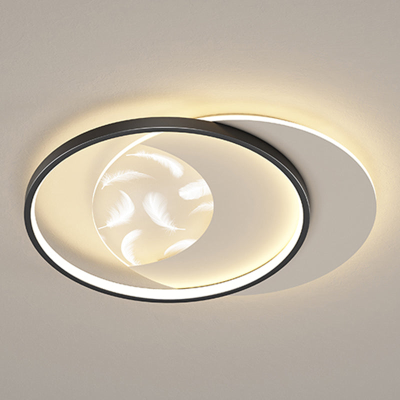 Montaggio a incasso a LED circolare in acrilico nella moderna semplicità della plafoniera in piuma di ferro per camera da letto