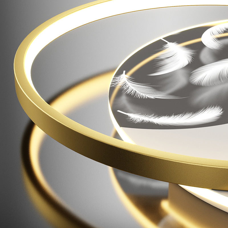 Montaggio a incasso a LED circolare in acrilico nella moderna semplicità della plafoniera in piuma di ferro per camera da letto