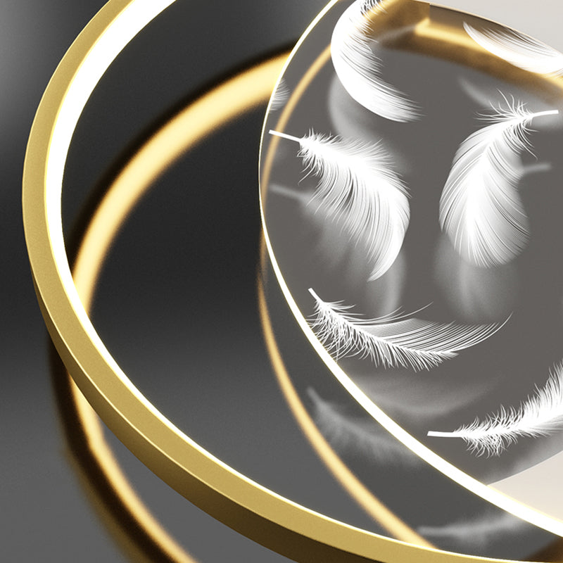 Montaggio a incasso a LED circolare in acrilico nella moderna semplicità della plafoniera in piuma di ferro per camera da letto