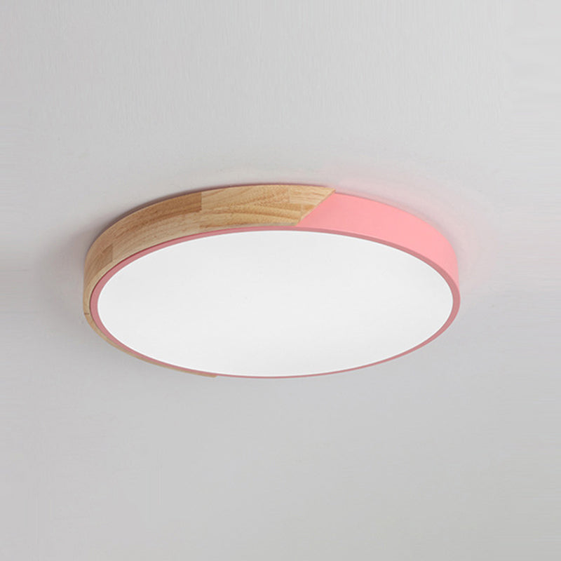 Lámpara de techo de forma redonda, hierro macarrón moderno, 1 luz, montaje empotrado para sala de estar y pasillo