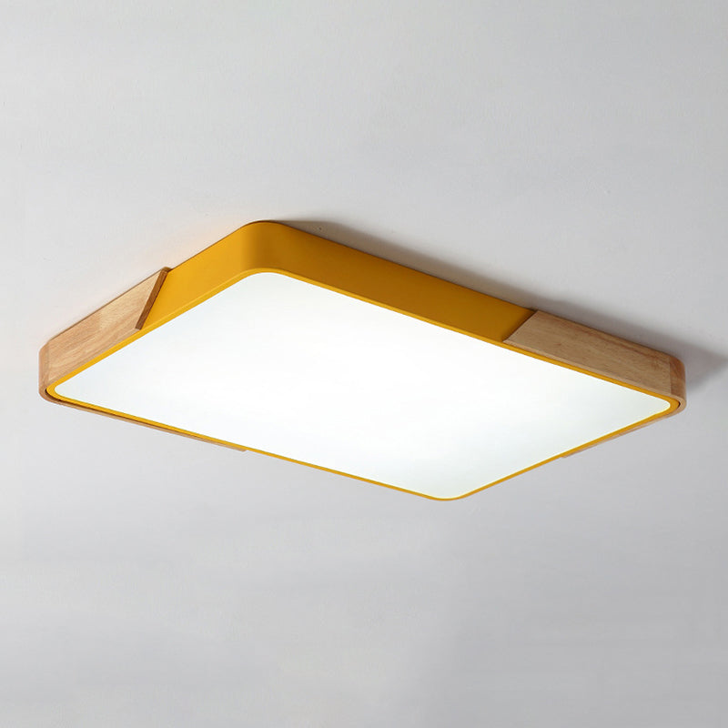 Geometry Shape Ceiling Lamp Modern Macaroon Iron 1 Light Flush Mount for Bedroom