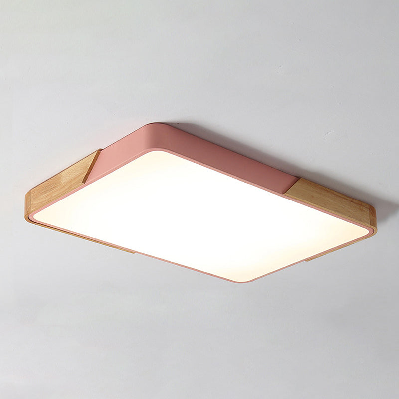 Geometry Shape Ceiling Lamp Modern Macaroon Iron 1 Light Flush Mount for Bedroom