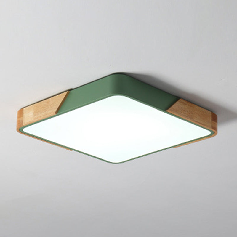 Geometry Shape Ceiling Lamp Modern Macaroon Iron 1 Light Flush Mount for Bedroom