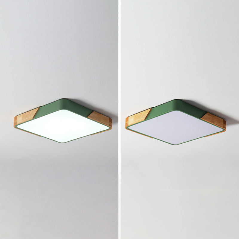 Geometry Shape Ceiling Lamp Modern Macaroon Iron 1 Light Flush Mount for Bedroom