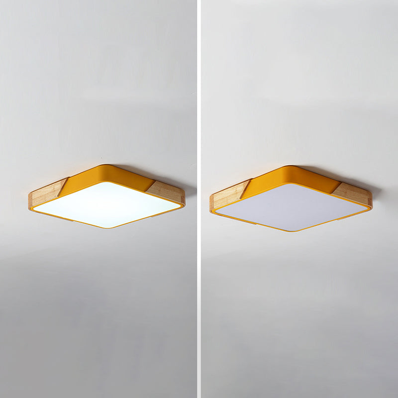 Geometry Shape Ceiling Lamp Modern Macaroon Iron 1 Light Flush Mount for Bedroom