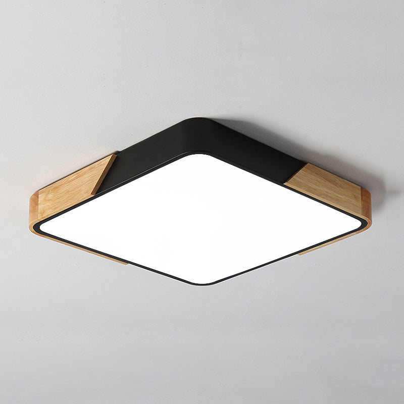 Geometry Shape Ceiling Lamp Modern Macaroon Iron 1 Light Flush Mount for Bedroom