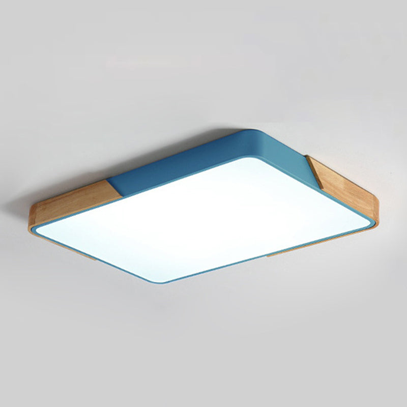 Geometry Shape Ceiling Lamp Modern Macaroon Iron 1 Light Flush Mount for Bedroom