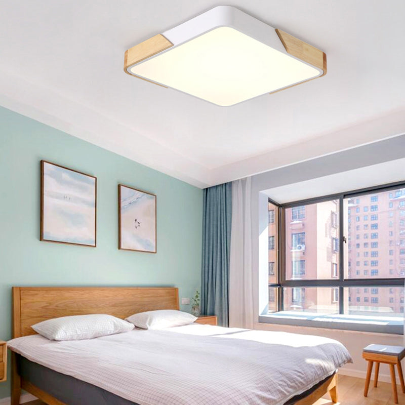 Geometry Shape Ceiling Lamp Modern Macaroon Iron 1 Light Flush Mount for Bedroom
