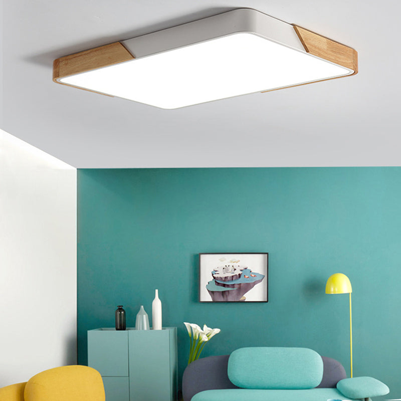Geometry Shape Ceiling Lamp Modern Macaroon Iron 1 Light Flush Mount for Bedroom