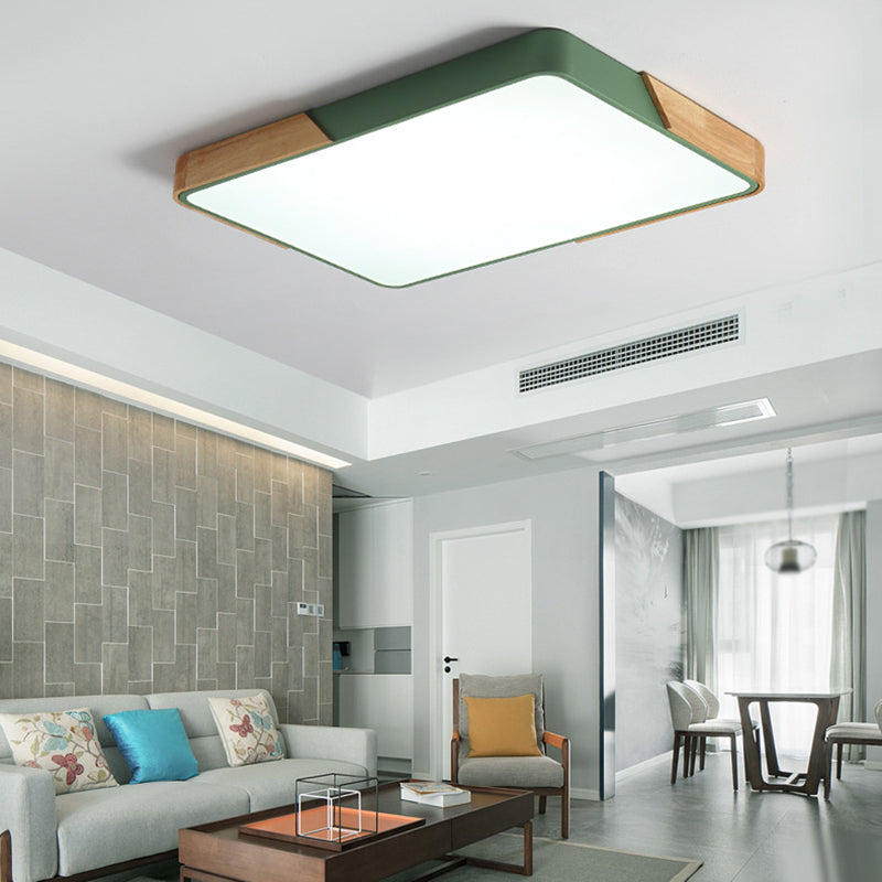 Geometry Shape Ceiling Lamp Modern Macaroon Iron 1 Light Flush Mount for Bedroom