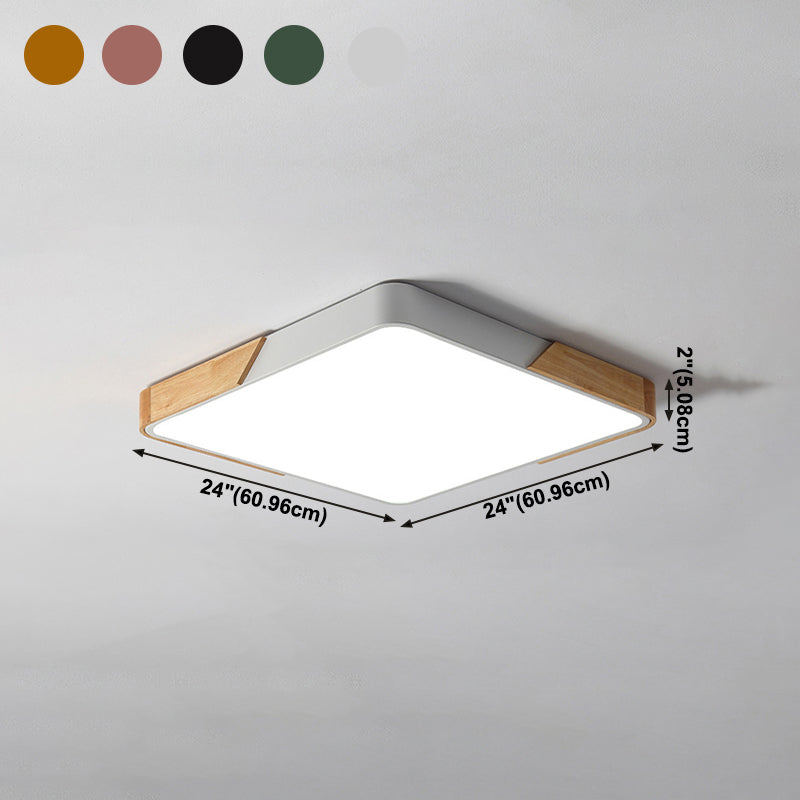 Geometry Shape Ceiling Lamp Modern Macaroon Iron 1 Light Flush Mount for Bedroom
